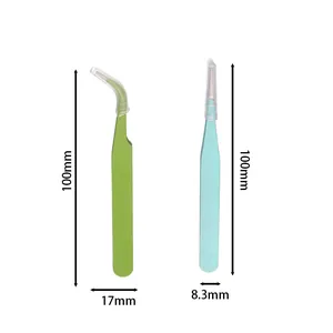 Set de pinces à épiler de bricolage en acier inoxydable avec pointes courbes et droites