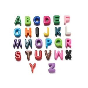Vibrant multi-colored 3D acrylic large hole alphabet beads for DIY jewelry and bracelets