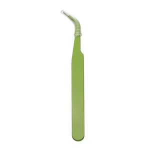 Pincette de précision courbée en acier inoxydable pour DIY et cils en vert macaron