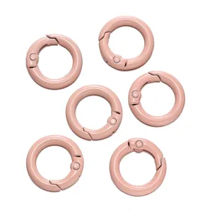 Set mit fünf altrosa lackierten Legierungs-Federringen für DIY-Schmuck und Taschenkettenteile