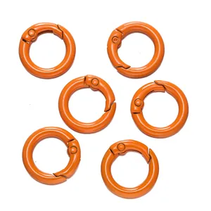 Lebhafter orangefarbener Karabiner-O-Ring aus Legierung für DIY-Handy- und Taschenketten