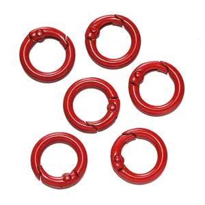 Kräftige rote lackierte Metall-Federringe für DIY-Taschenriemen und Handykettenzubehör