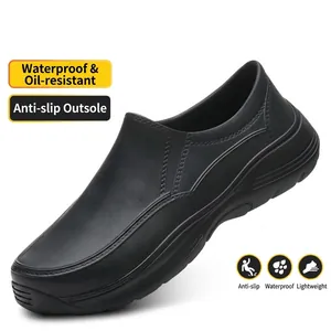 Anti-Slip Chef Shoes Waterproof Oil-Resistant Work Safety Shoes For Men Women EVA Lightweight Kitchen Service Slip-On Shoes