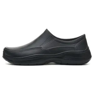 Professional black anti-slip chef shoes waterproof and oil-resistant safety work footwear