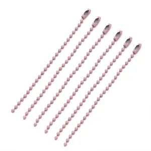 High quality pink metal ball bead chain for DIY jewelry tags and keychains 10-12cm length