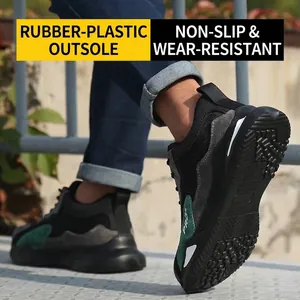 Zapatos de seguridad transpirables para hombre con suela de goma antideslizante detalle