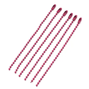 Magenta 10cm/12cm metal ball chains for DIY jewelry making and keychains accessory tags