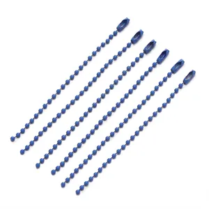 Blue 12cm metal bead chain variant for DIY jewelry and tag keychain accessories.