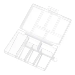 Multi-compartment clear plastic storage box for DIY jewelry and accessories organization