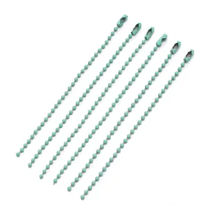 Mint green metal bead ball chain connector for DIY jewelry making and tag hanging