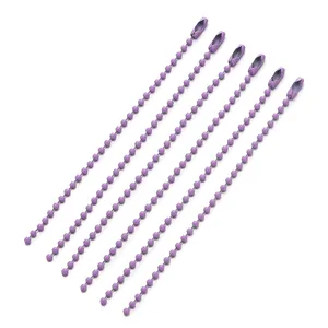 Purple metal ball chains for DIY jewelry tags and keychains, 10cm to 12cm length.