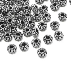 Antique silver wheel-shaped spacer beads for DIY jewelry making