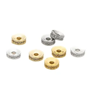 Perles d'espacement rondes CZ or et argent pour la fabrication de bijoux DIY fait main