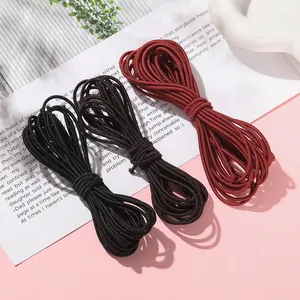 Cordón Elástico Negro Cuerda de Goma de Nailon de Alta Elasticidad Para Hacer Accesorios Para el Cabello DIY Material de Diadema
