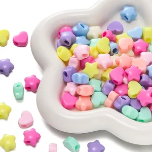 Gekleurde acryl kralen met groot gat in hart- en stervorm voor DIY sieraden maken