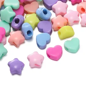 Gekleurde acryl ster- en hartkralen met grote gaten voor het maken van DIY-sieraden