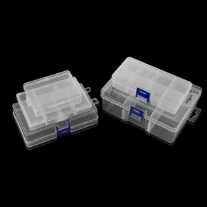 Transparente Kunststoff-Aufbewahrungsbox mit verstellbaren Fächern für Schmuck und Perlen