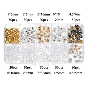 Multi-Grid Earring Backs Collection Resin Iron Rubber DIY Jewelry Findings Plum Bullet Cylindrical Ear Nuts Stoppers For Women