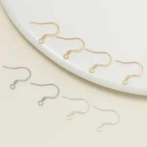 Detail of gold and silver plated s925 sterling silver ear hooks for DIY jewelry