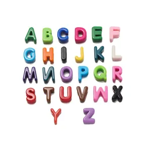 Colorful 3D acrylic alphabet beads with large holes for DIY jewelry making crafts