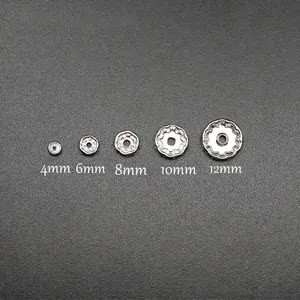 Silver rhinestone wheel spacers in 4mm to 12mm sizes for DIY jewelry creation