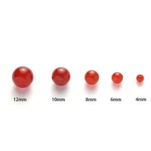 Φυσικές κόκκινες χάντρες αχάτη σε μεγέθη 4mm 6mm 8mm 10mm 12mm για χειροτεχνίες