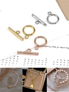 Fermoirs Cabillots en Acier Inoxydable Boucles OT Fournitures Bijoux DIY Connecteur Bracelet Collier Or Rose Couleur Acier