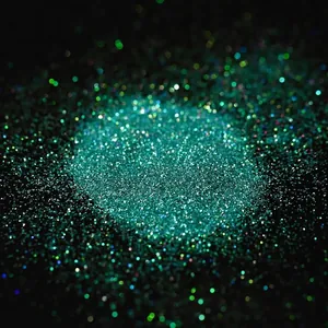 Turquoise green laser glitter powder for DIY resin crafts and phone case decor