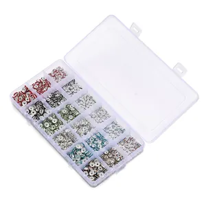 Transparante opbergdoos met 6-8mm kleurrijke strass-tussenkralen voor DIY-sieraden