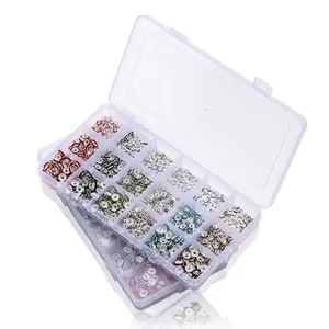 Assortiment van 6-8mm strass afstandskralen in een doorzichtige doos voor DIY-sieraden
