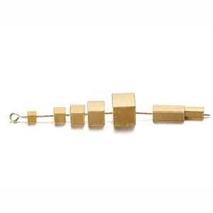 Golden stainless steel cube spacer beads for DIY jewelry making in various sizes