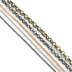 DIY Bijoux Métal Chaîne à Maillons Forme O Collier Chaîne Rouleau Bobine Accessoires de Bijoux Faits à la Main Vente en Gros