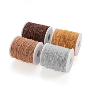 Bobines de chaînes à bijoux en métal de couleurs or, argent, or rose et cuivre pour DIY créatif