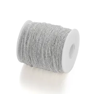 Bobine de chaîne croisée en métal argenté pour la fabrication de bijoux DIY