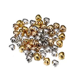 Shiny gold and silver CCB heart-shaped loose beads for DIY jewelry making