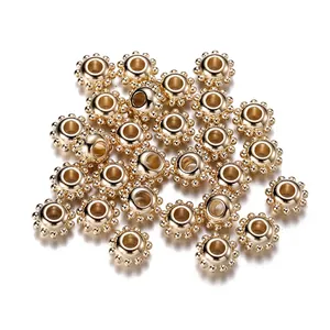 Golden sun-shaped CCB spacer beads for DIY bracelets and jewelry making designs