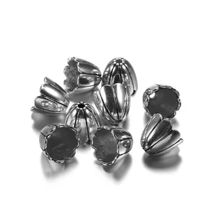 Antiksilberne Legierungs-Blütenknospen-Perlenkappen für DIY-Schmuck und Quasten