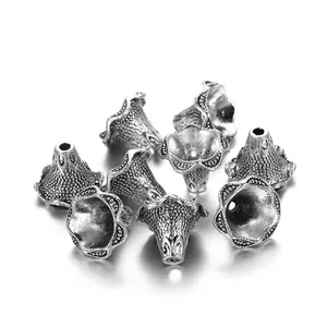 Antiksilberne Perlenkappen in Knospenform für DIY-Schmuck und Quastenanhänger.