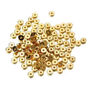Golden CCB flat round spacer beads for DIY jewelry making