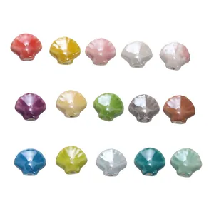 Set van 12x13,5mm schelpvormige keramische kralen voor DIY sieraden maken en hobby