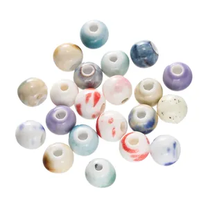 Variety of colorful handmade ceramic beads for DIY jewelry making accessories
