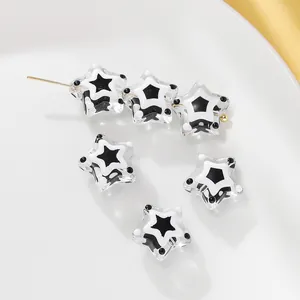 Cuentas de vidrio lampwork con forma de estrella pintadas a mano para hacer joyas DIY
