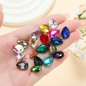 Strass in vetro a goccia 10x14mm assortiti per decorazioni di abbigliamento e DIY