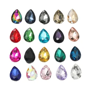 Strass in vetro a goccia 10x14mm in 20 colori per artigianato fai da te e gioielli