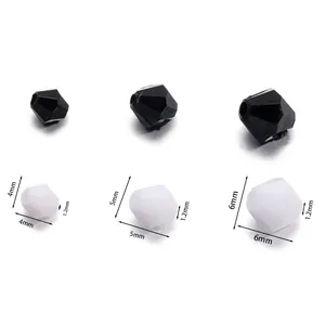 Facettierte schwarze und weiße Acrylperlen in 4mm 5mm und 6mm für DIY Schmuckherstellung
