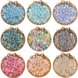 Perline di Vetrina Opalina Bicolore Rotonde Sfuse in Vetro Cristallo per Fai da Te Accessori per Creazione Gioielli Artigianali 10mm