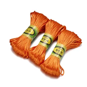 Cordon de nœud chinois orange taille 5 pour l'artisanat de bijoux DIY