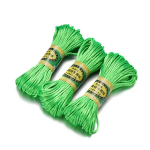 Cordons en nylon tressé vert vif pour la fabrication de bijoux et nœuds chinois DIY