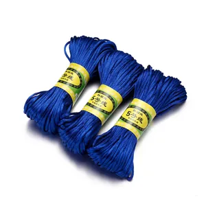 Trois écheveaux de cordon en nylon tressé bleu royal taille 5 pour l'artisanat de bijoux DIY