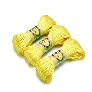 Trois faisceaux de cordon tressé coréen jaune 20m taille 7 pour bijoux DIY artisanat
